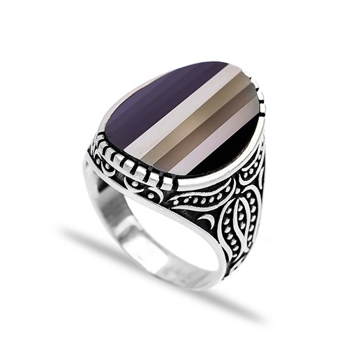 Onyx Authentic Men Ring Wholesale Handmade 925 Sterling Silver